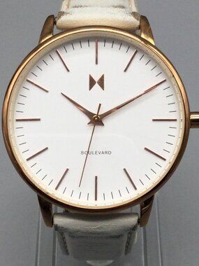 MVMT Boulevard Beverly Bigger Face Womens Watch Rose Gold Light Gray Leather MVMT Boulevard Women Marble Dial, Grey Leather Watch - Cbx  main image 3